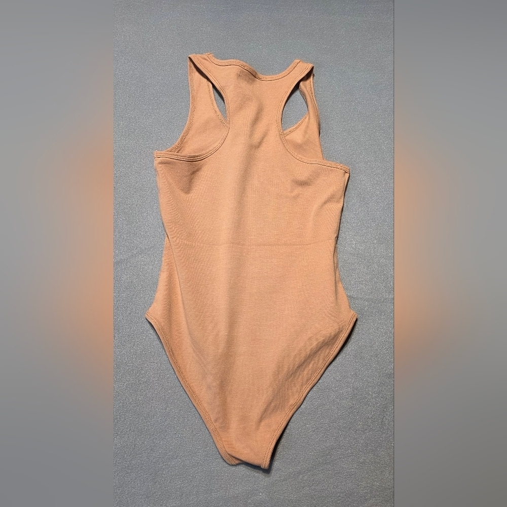 Zenana Tan Sleeveless Cotton Bodysuit Sizes S,M,L,XL New In Poly Bag - Picture 3 of 9